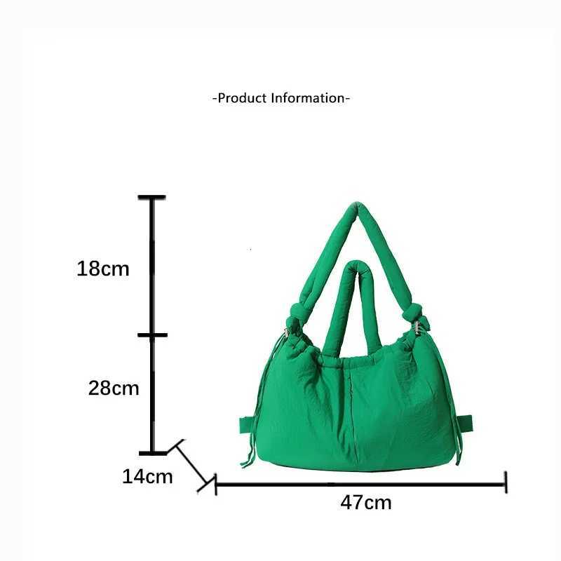 Simple Vintage Large Capacity Handbags Designer Soft Women Shoulder Crossbody Bags Casual Nylon Padded Tote Bag Y250730