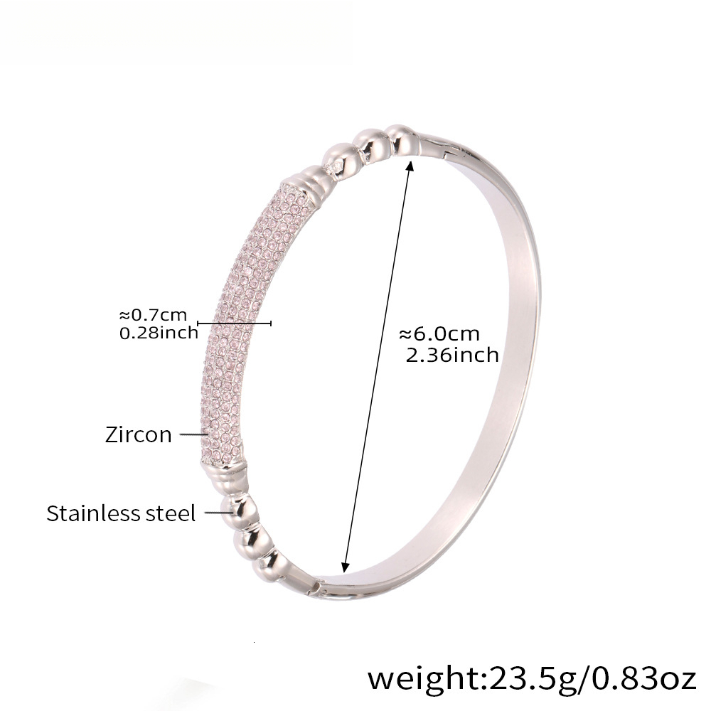 Style Horseshoe Designer Bracelet Clasp Double Row Zirconia Clasp Luxurious Precision Craft Bracelet Madam Stainless Steel 18K Gold Plated Bangle