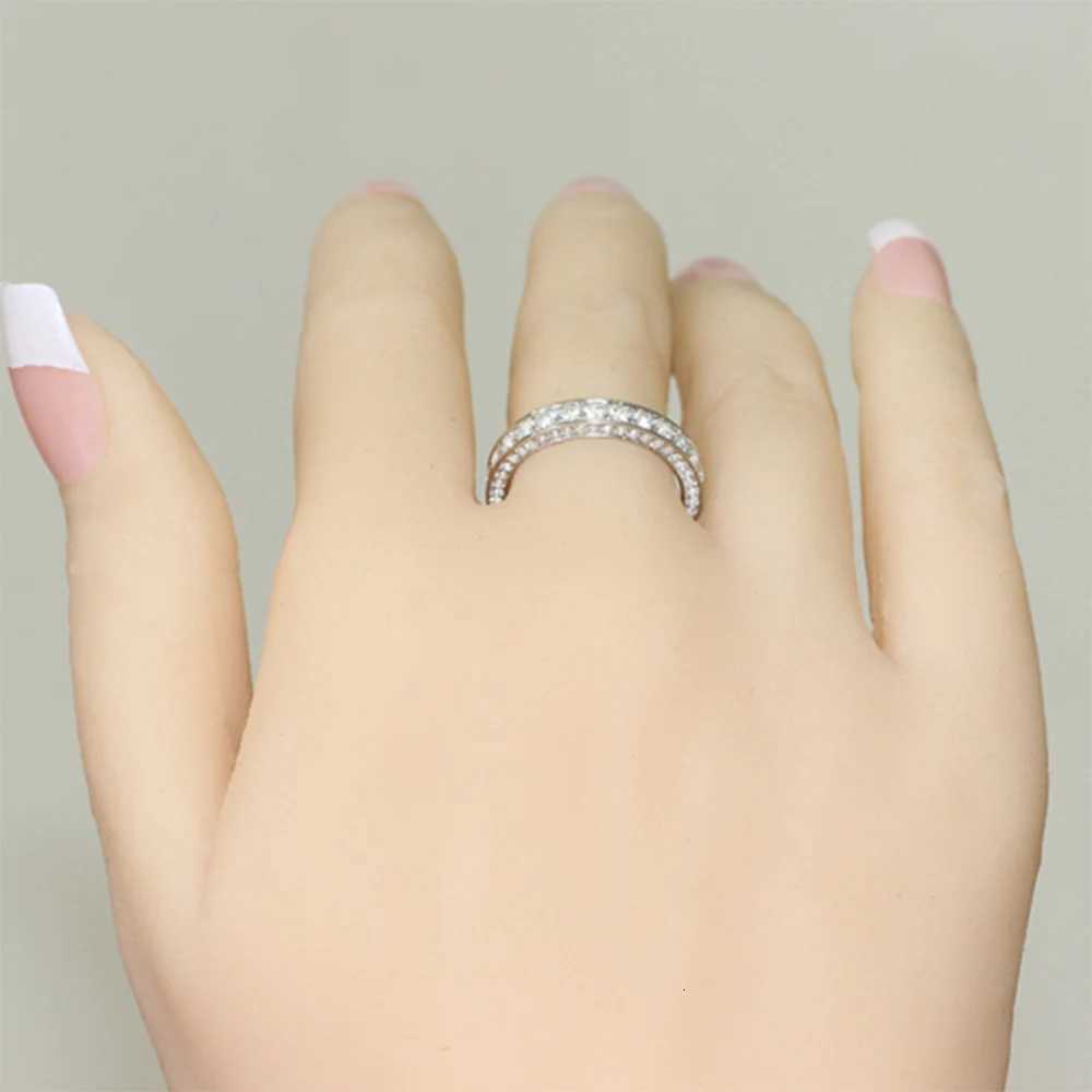 100% Real S925 Sterling Silver Handmade Promise Diamond Ring Engagement Wedding Band Rings for Women Bridal Finger Jewelry y250730
