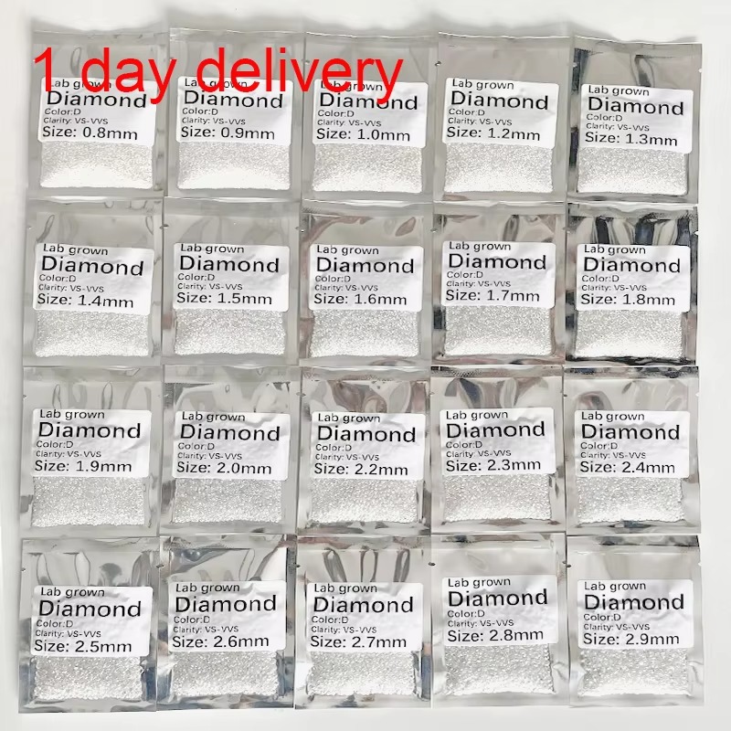 Messi Jewelry HPHT Lab Diamonds DEF VVS Melee 1mm 2mm 3mm Round Cut High Quality Loose Lab Grown Diamond