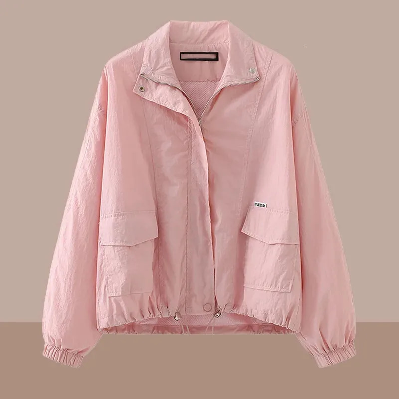 High Quality 2025 Summer Sun Protection Clothing Jacket Womens Short Windbreaker Fashion Overwear Sunscreen Coat Female Top 250728