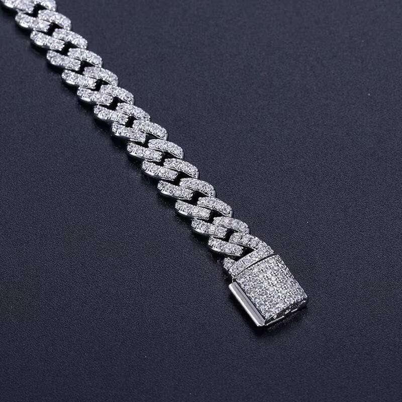 Cheap Price Pass Diamond Tester 6mm 925 Sterling Silver VVS Moissanite Iced Out Hip Hop Jewelry Cuban Link Bracelet Men Women