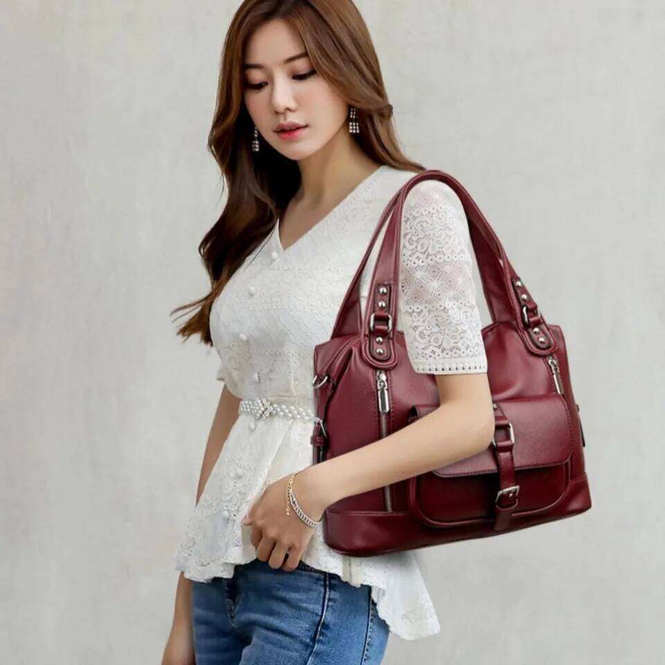 Luxury designer niche women's casual soft leather one shoulder crossbody handbag women's shopping bag front double zipper