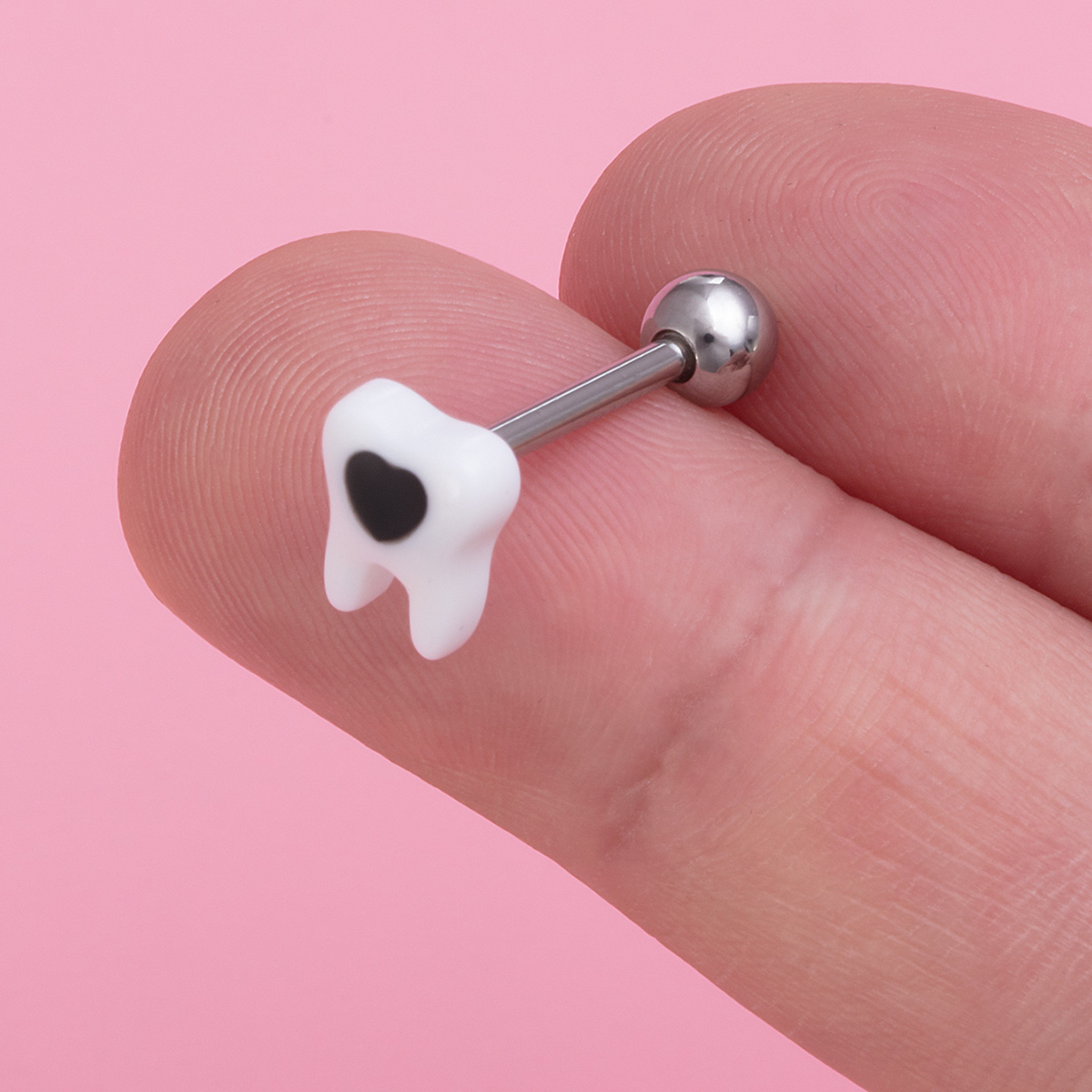 Love stainless steel acrylic cross luminous tongue nail teeth body puncture jewelry wholesale