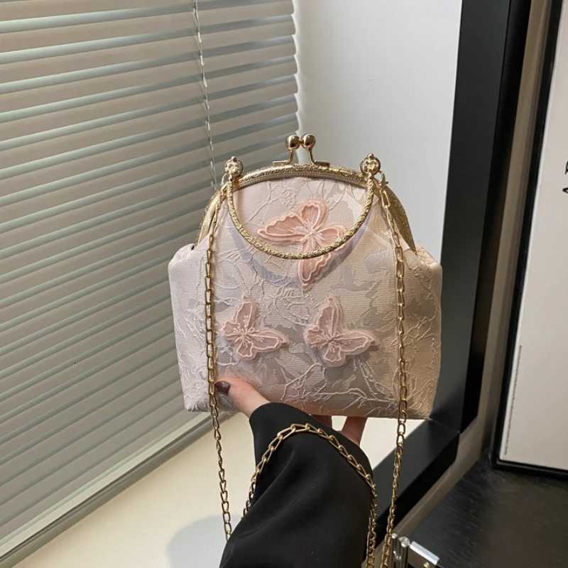 Chinese Style Butterfly Embroidery Womens Shoulder Bags Dinner Party Ladies Chain Crossbody Bag Elegant Simple Female Handbags Y250730