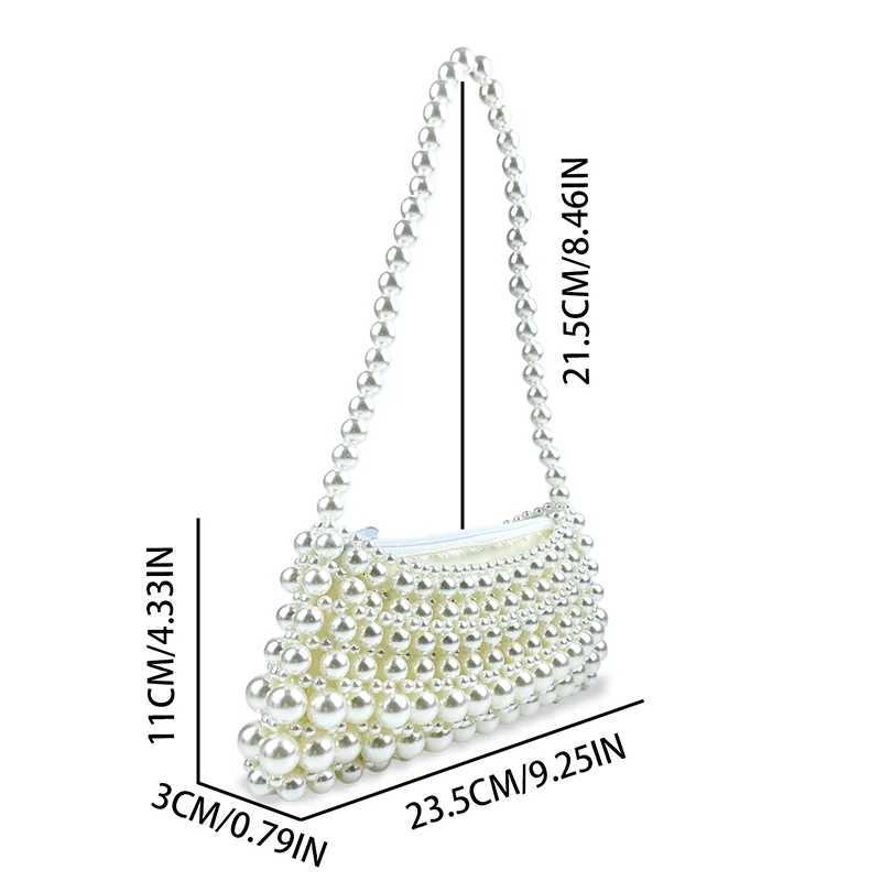 Pearl Bag for Women 2024 New Mobile Phone Crossbody Small Bag Hollow Bead Bag Finished Qipao Handheld One Shoulder Underarm Bag Y250730