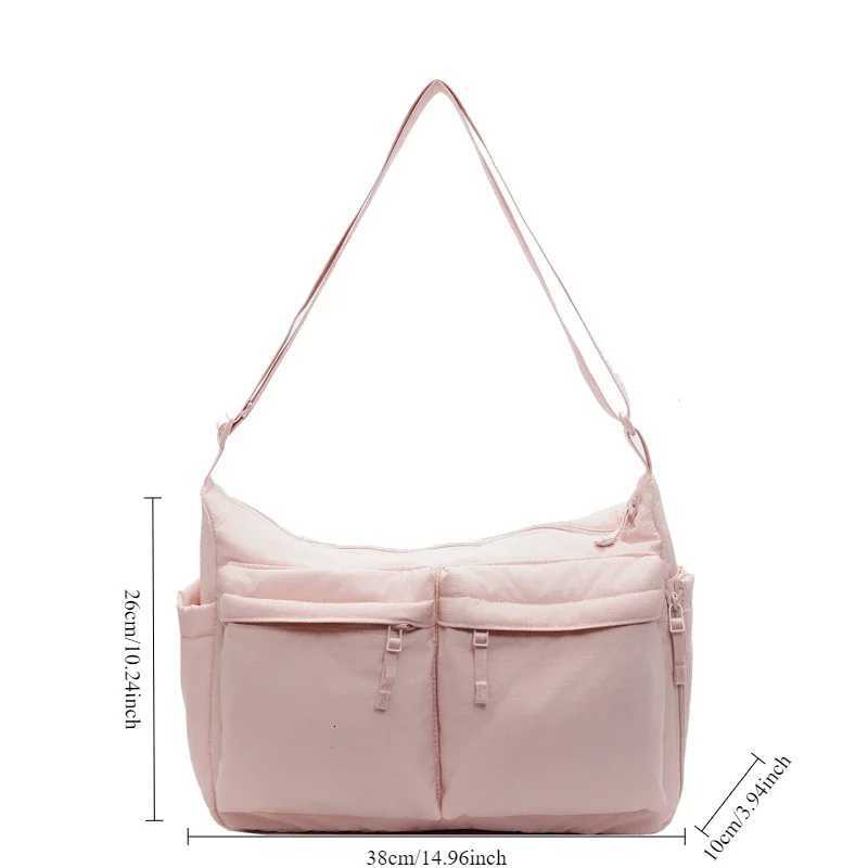 Work Style Casual Crossbody Bag with Large Capacity Waterproof Shoulder Bag Made of High-quality Nylon Fabric Bag for Men Y250730