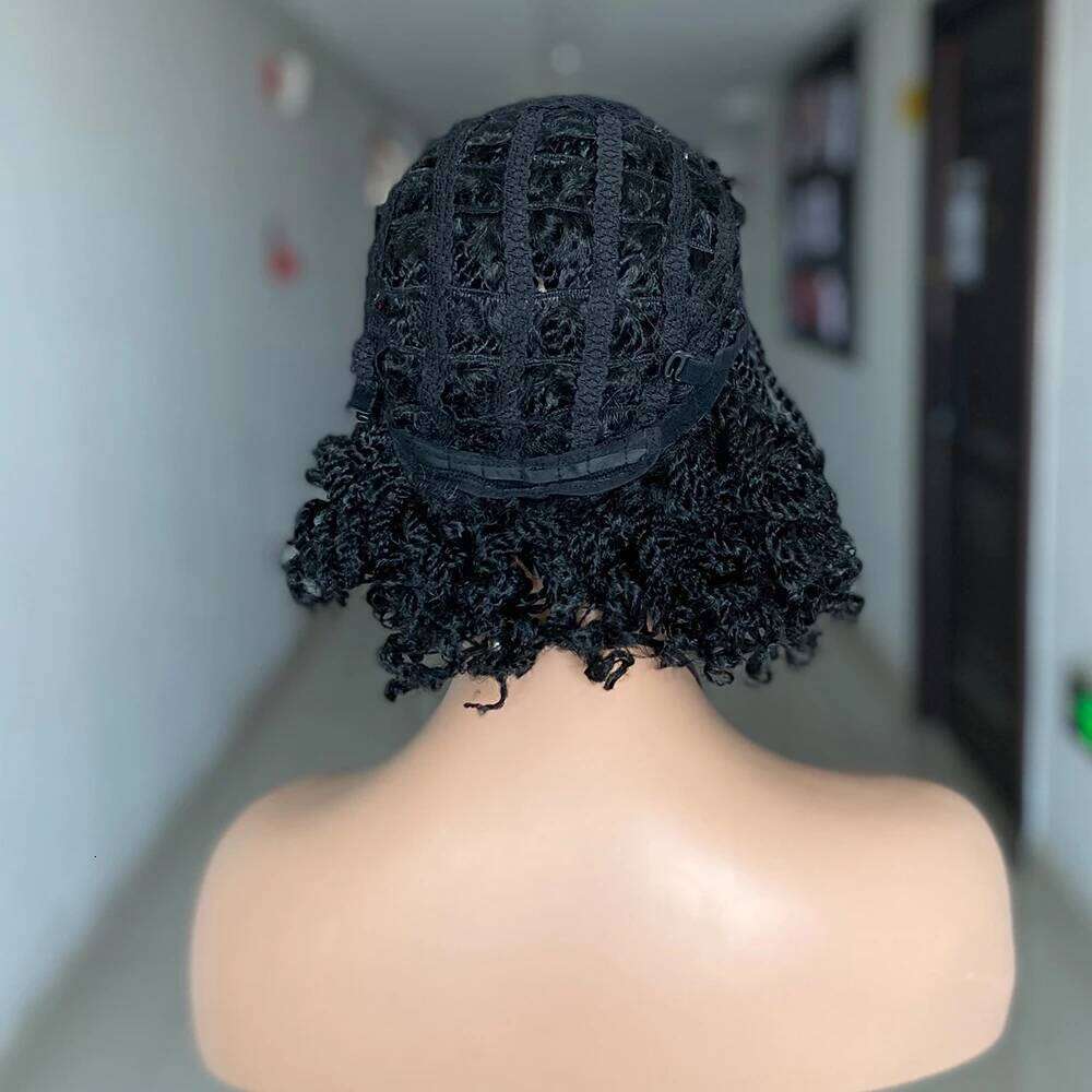 New Box Wigs For Black Women Heat Resistant Crochet Braided African Synthetic Braiding Hair Short Kinky Twist Wig
