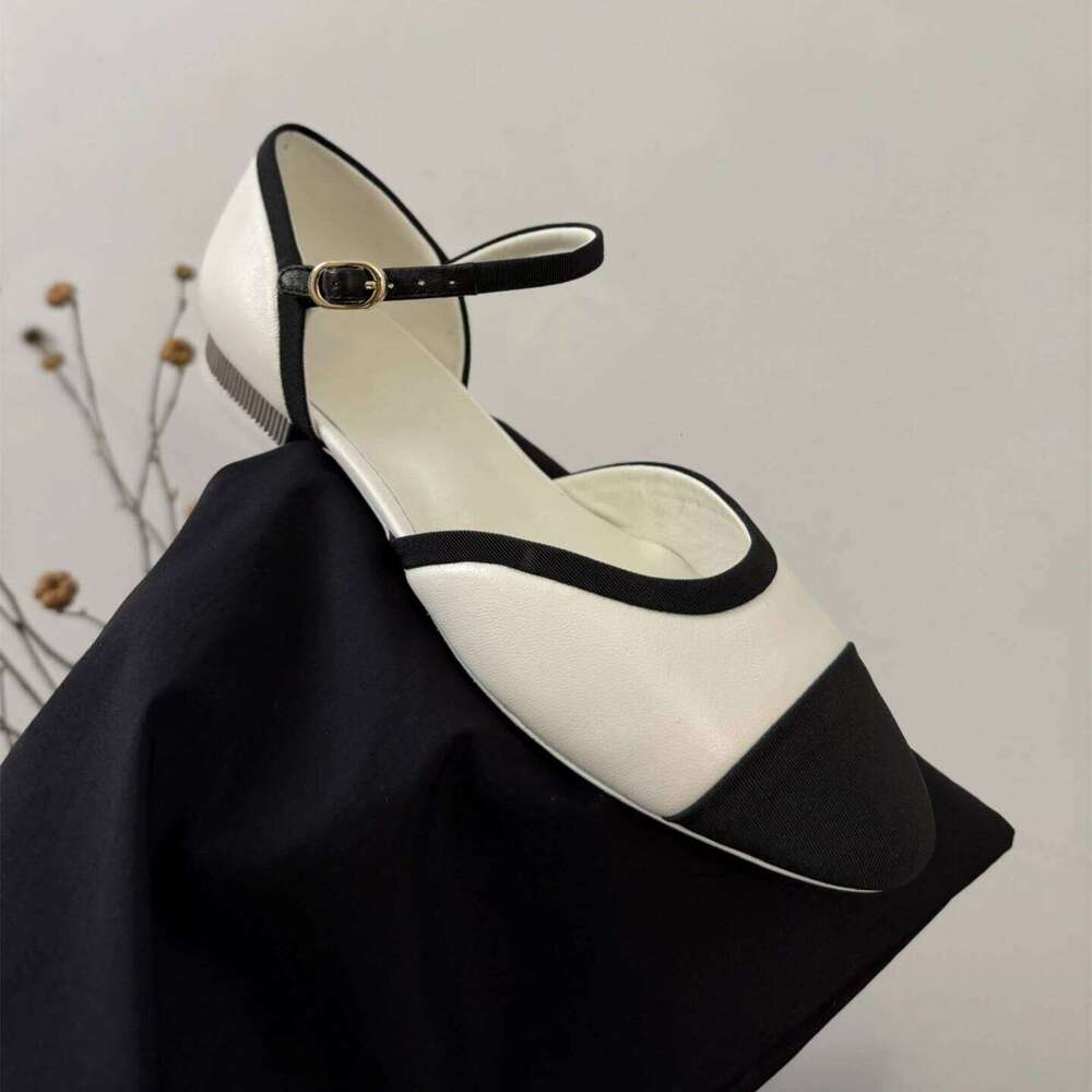 Women Size34-41 Genuine Leather Flats Mary Janes Low Heels Round Toe Buckle Strap Roman Designer Shoes Zapatillas De Mujer 835