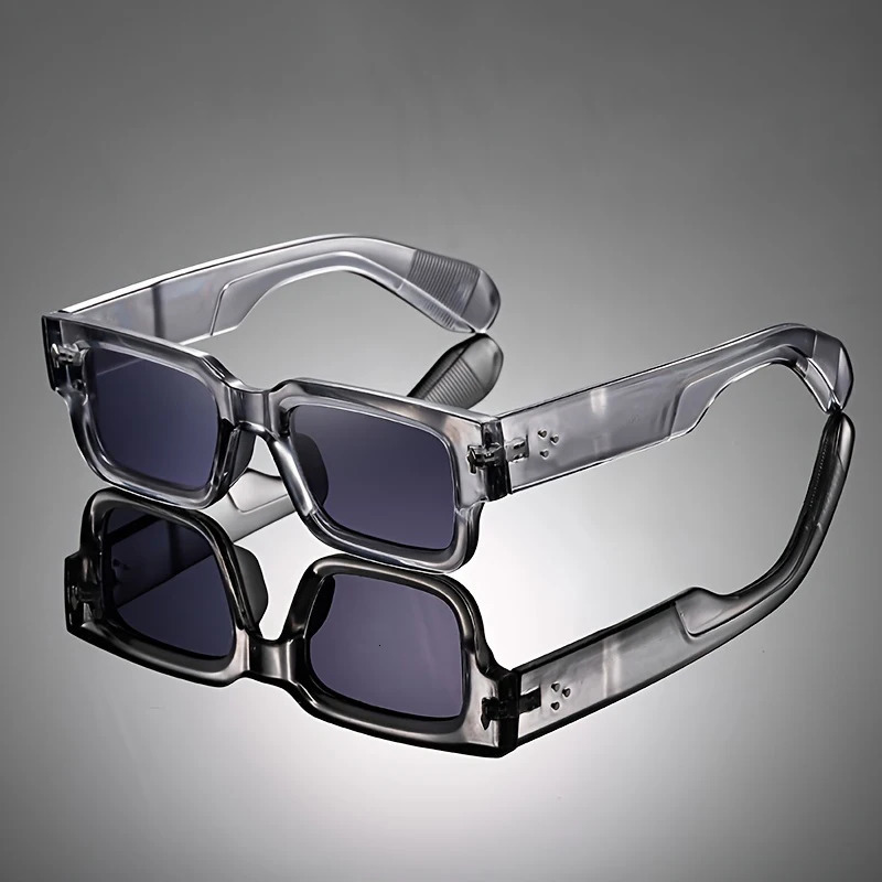 Vintage Style Square Sunglasses Men UV400 Shade Sun Glasses Desgin Y2K Plasic Eyewear Accessories 250729