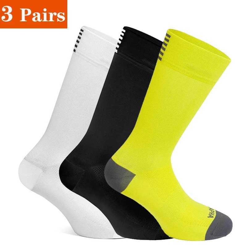 3 Pairs Cycling Socks Men High Quality Breathable Mesh Sports Road Bicycle Socks Outdoor Running MTB Racing Cycling Bike Socks Z250731