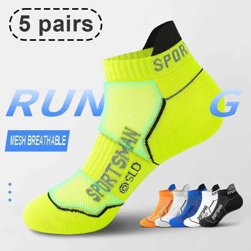 5 Pairs of High Quality Sports Socks Mens Summer Short Socks Breathable Ankle Socks Cotton Black Thin Cut Running Mens Socks Z250731