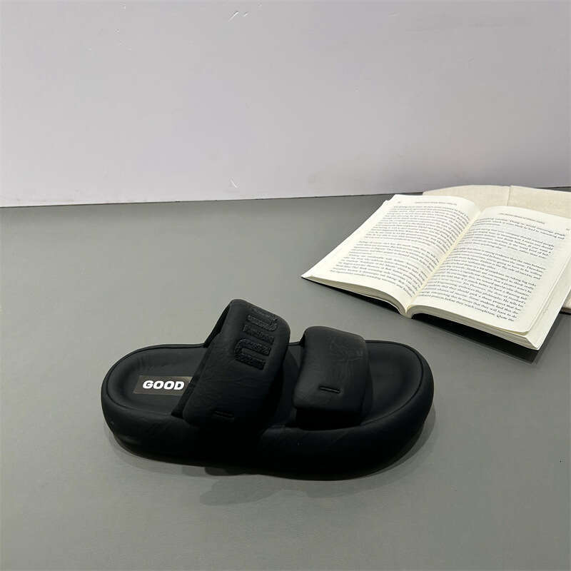 Women's Outdoor Thick-Soled Bread Sandals 2025 Summer New Matte Open-Toe Roman Beach Slippers One-Strap Slides