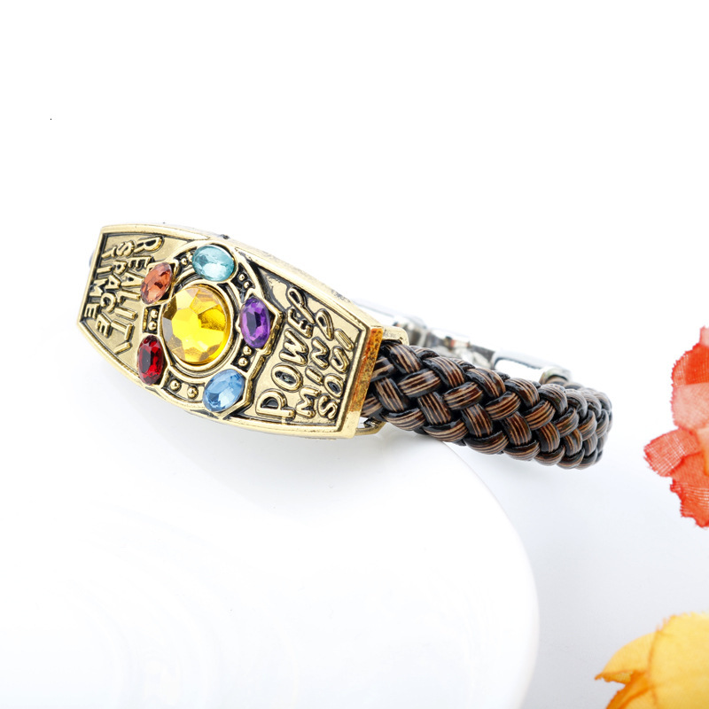 2025 Wish Hot Sale Avengers 3 Thanos Bracelet Madam Leather Rope Woven Bracelet Designer Bracelet In Stock Wholesale