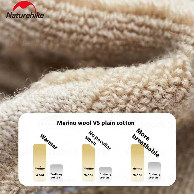 Naturehike Warm Wool Socks Shock-absorbing Outdoor Thickened Merino Mid-Calf Sports Socks Comfort Performance Athletic Socks Z250731
