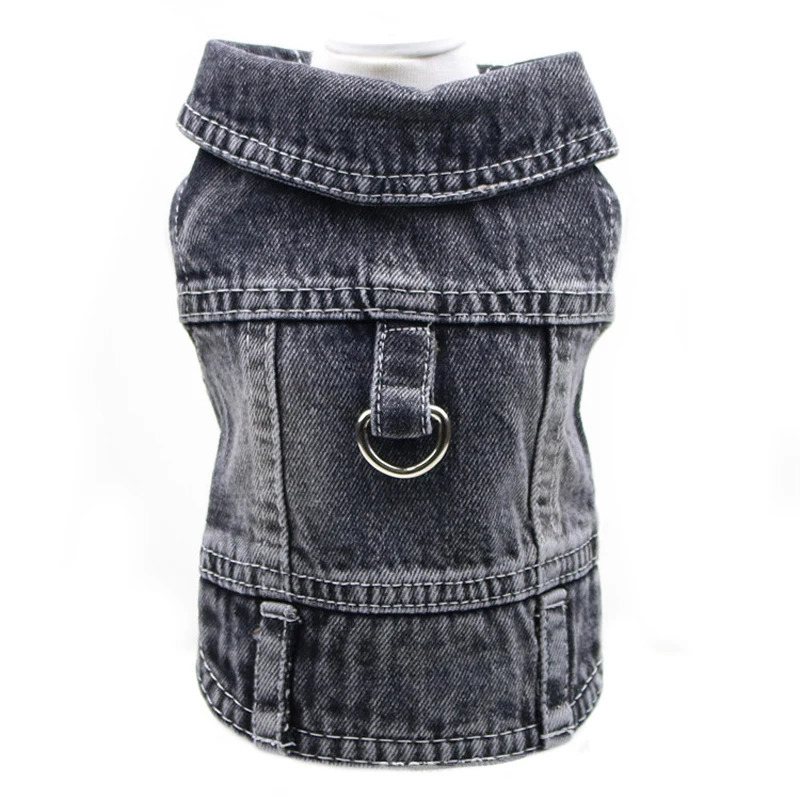 Pet Dog Denim Jacket Dark Wash Sleeveless Towable Jeans Vest Coat for Small Medium Dogs Cat Puppy Spring/Autumn Clothes Apparel 250729