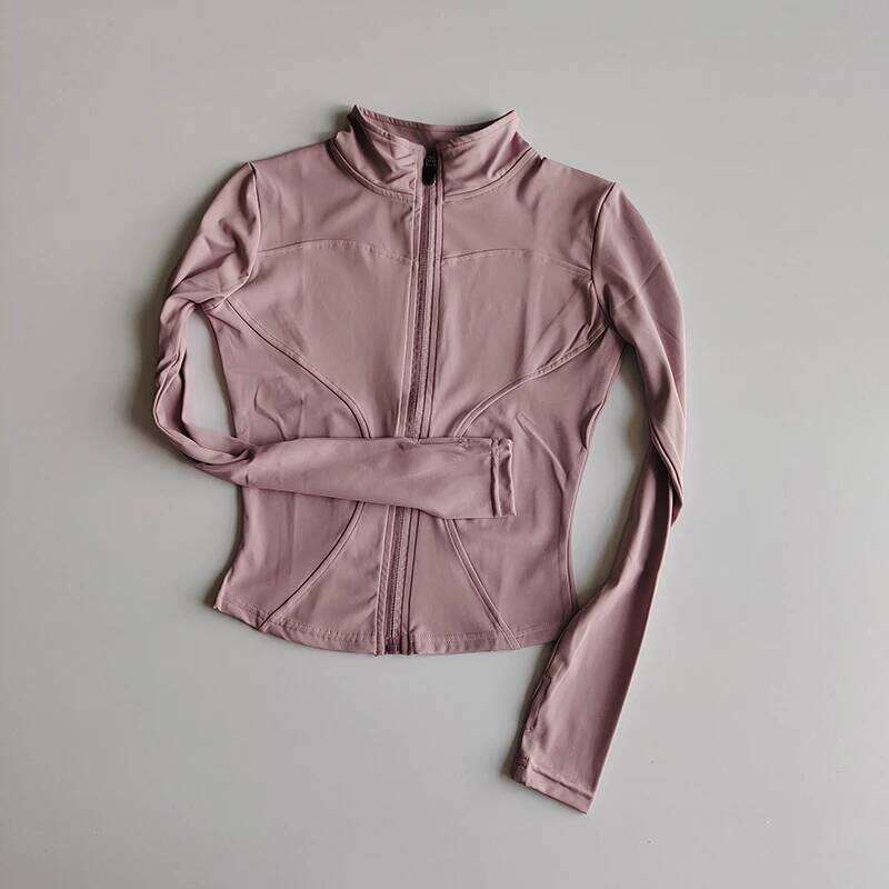 Outdoor Sports Long Sleeved Women Slim Yoga Clothes Quick Dry Zipper Cardigan Stand Up Collar Running Fiess Jacket Top