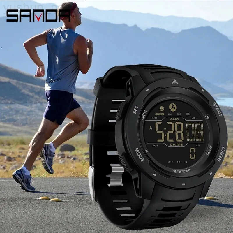 3 Brand Men Watches Sports Pedometter Calories 50m Waterproof LED Digital Watch Military Wristwatch Relogio Masculino 2145 M250731