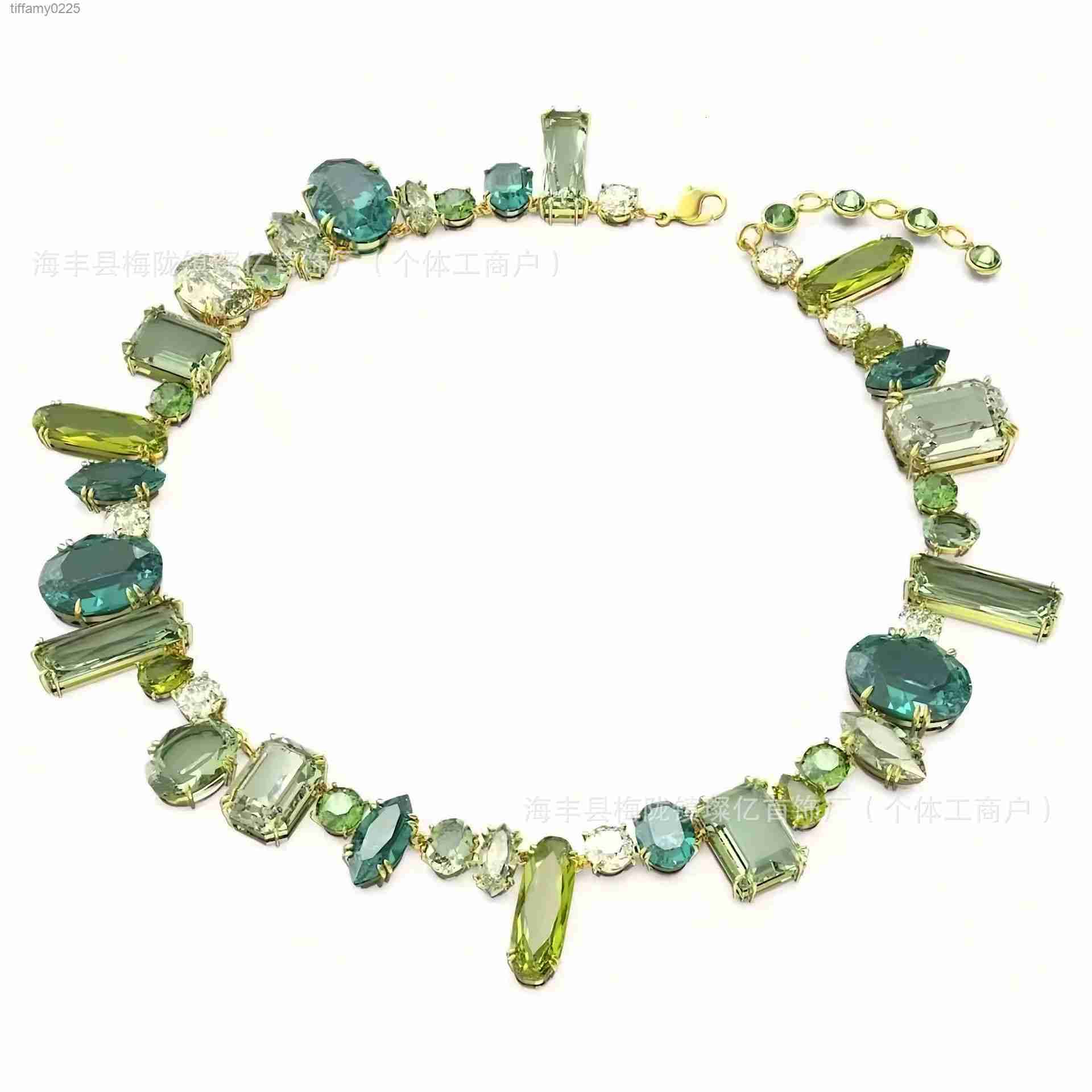 Designer Swarovskisss Swaroskys Luxury Swarovs Swavorskiss Gena Series Colorful Crystal Inlaid Necklace Dopamine Droplet Shaped Bracelet Earrings Light Luxury