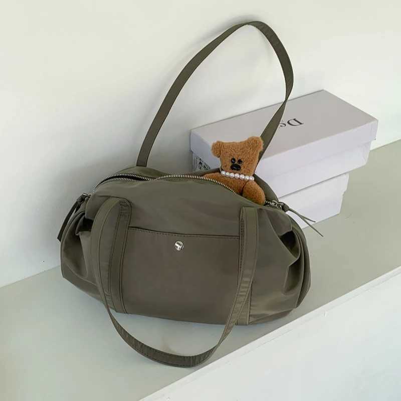 Nylon Women Barrel Shaped Shoulder Bag Student Commuter Daily Korean Style Handle Bag Summer Upscale Sweatproof Underarm Bag Y250730