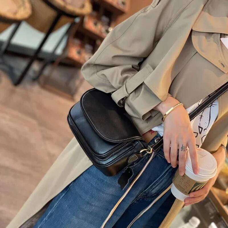 Female Cowhide Retro Crossbody Women Natural Cow Leather Bag Lady High Quality Commuter Shoulder Bags Ladies Handbag bag