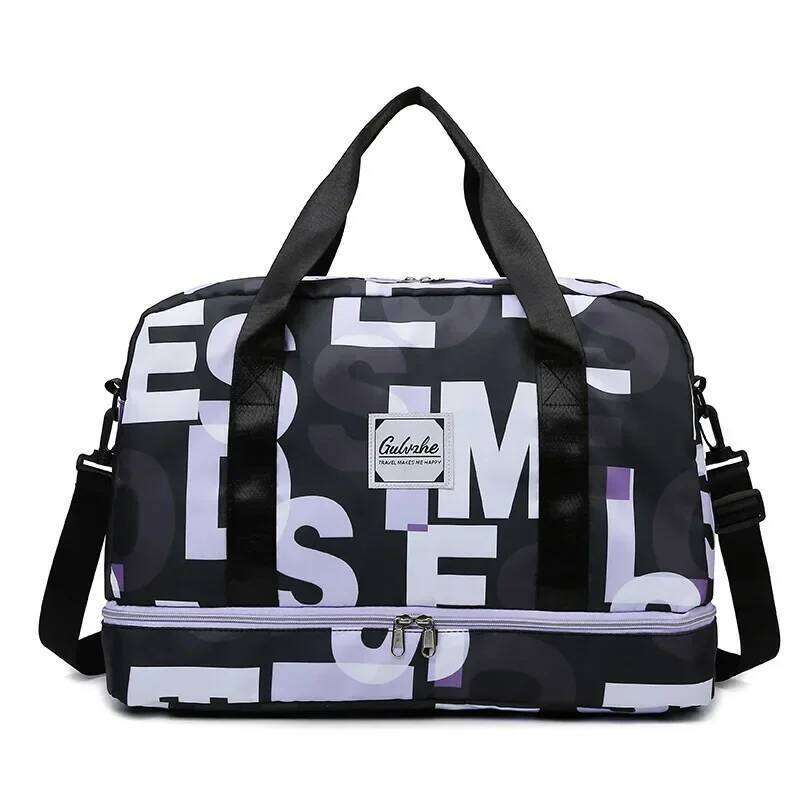 Fashion Women Large Capacity Dry Wet Separation Sports And Fiess Handheld Lage New Travel Bag Storage Clothing Handbag