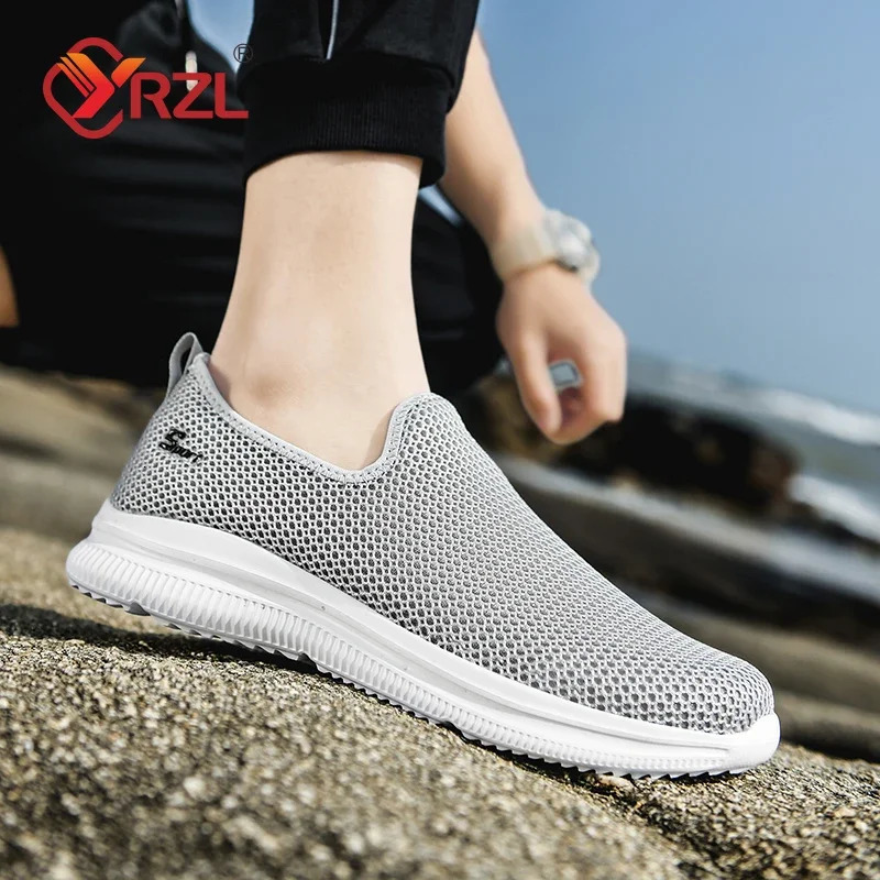 YRZL Mens Sneakers Breathable Unisex Casual Shoes Outdoor Non-Slip Mesh Loafers Walking Lightweight Fashion Male Tennis Shoes 250724