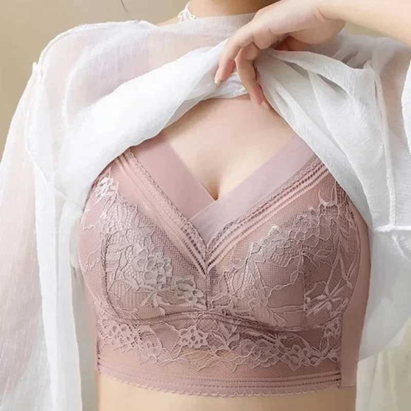 6L Women Large Bra Push Up Ice Silk Seamless Upper Bralette Lace Wireless Summer Bras Top Lingerie Underwear Brasieres Mujeres Z250730