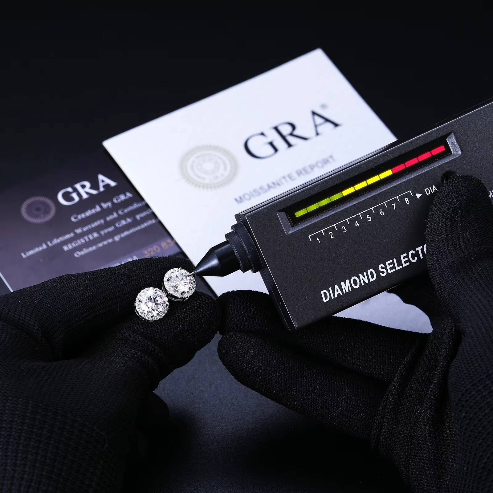 Pass Diamond Tester Fashion 5mm-8mm White Gold 925 Sterling Silver VVS Moissanite Diamond Push Back Halo Stud Earrings Men Women