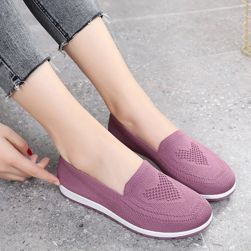womens summer sneakers slip on flat shoes Womens Casual Loafers walking shoes Female Outdoor Mesh Soft Bottom Sports Shoes 250724