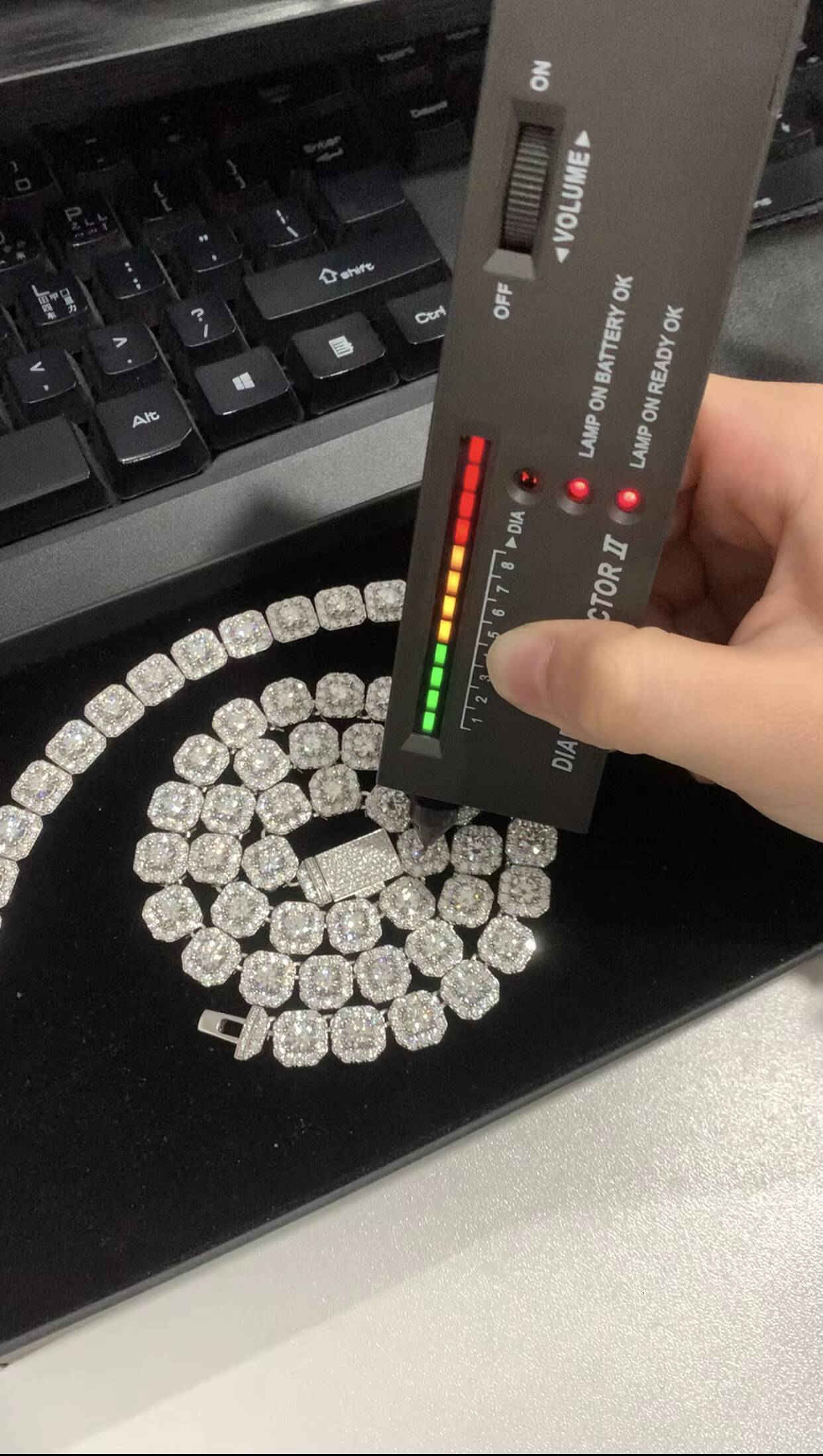 Cadermay New Style Tennis Pendant Necklace GRA Certificate 6.5mm D VVS Moissanite Chain Graduated Tennis Necklace