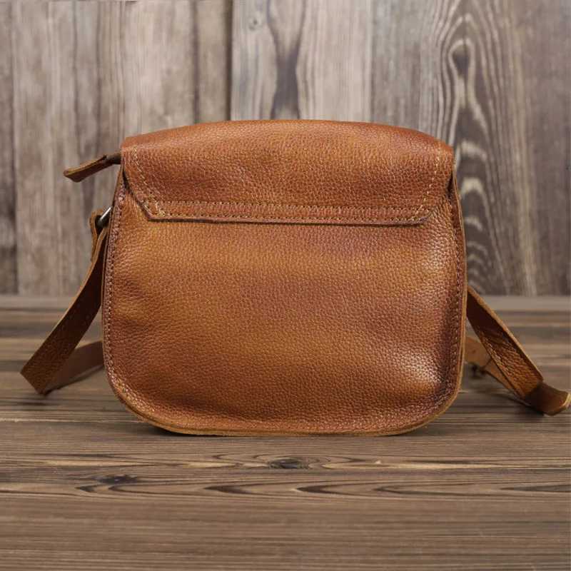 Vintage Shoulder Bag Women Genuine Cowhide Leather Wallets Purse Pouch Simple Style Solid Small Bags Y250730