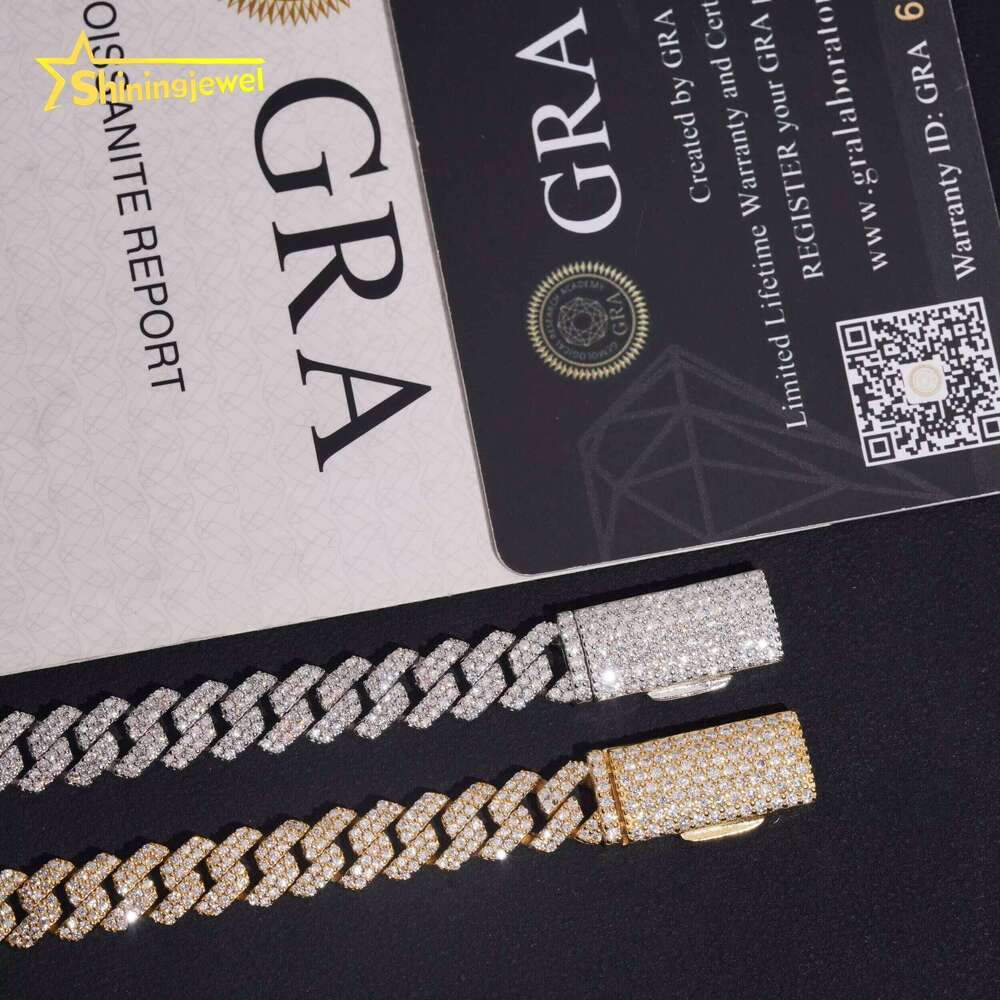 Iced Out Jewelry Pass Tester 8Mm High Quality Hip Hop Moissanite Sier Cuban Chain Bracelet