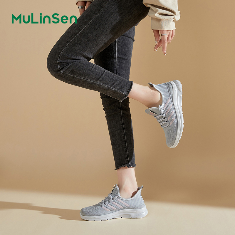 Mulinsen mesh shoes women's casual sports shoes women's breathable and deodorizing middle-aged mother shoes lightweight and comfortable outd