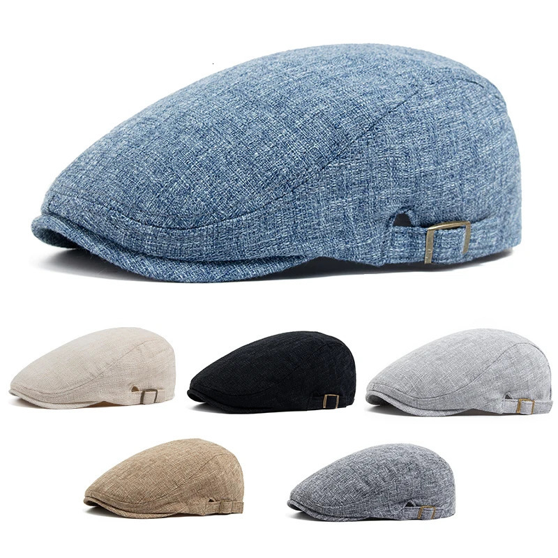 Summer Thin Double Breasted Beret Fashion Men Vintage Visor Flat Cap Women Hat Berets For Casual Unisex Boina 250729