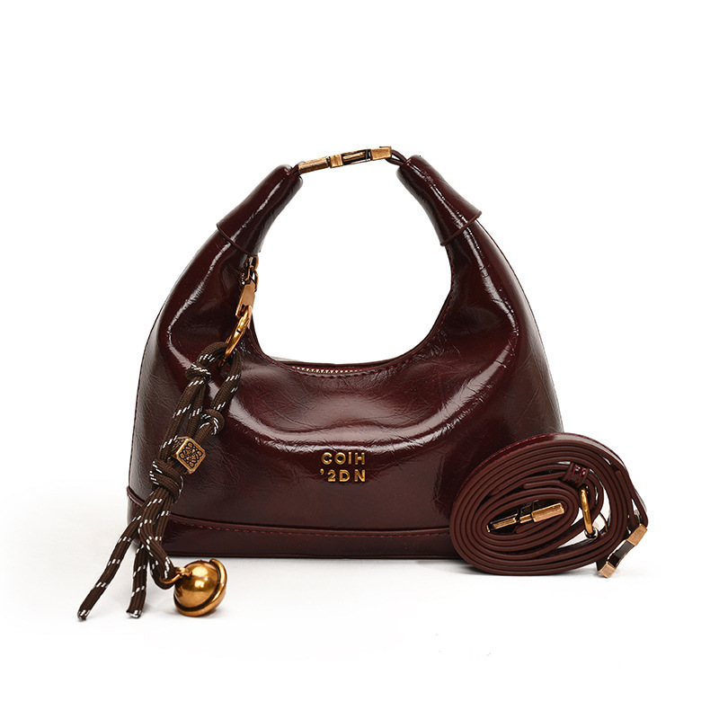 Oil Wax Leather Small Bag for Women Autumn Designer Winter Versatile Crossbody Bag High-end Luxury Handbag Dumpling Bag 250731