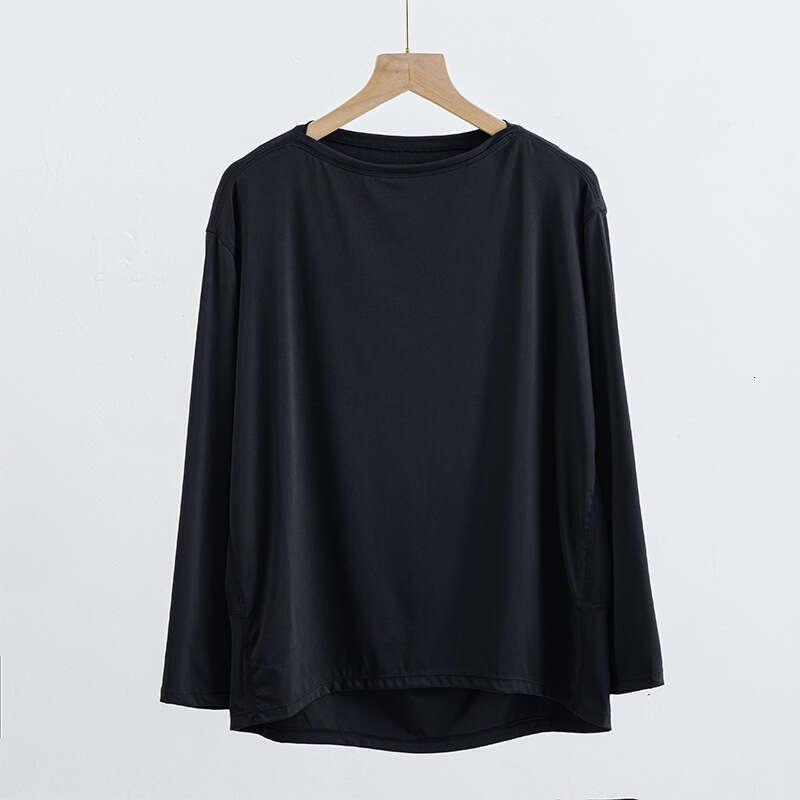 Back In Action Top Long Sleeve Women Quick-Dry Sports Yoga Loose Cover-Up Versatile Simple