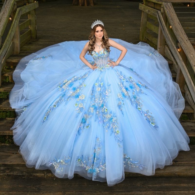 Blue Shiny Quinceanera Dresses Off The Shoulder Applique Lace Beads Tull Corset Ball Gown Vestidos De 15 Anos Sweet 16 Dress