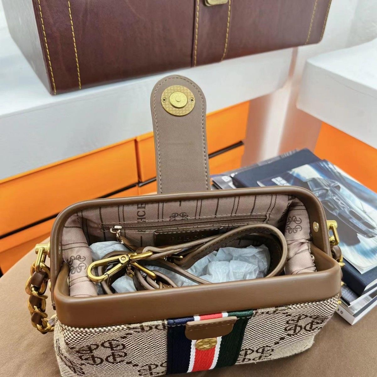 Designer bag new handbag Printed pattern color retro style dumpling bag shoulder bag clip bag crossbody bag