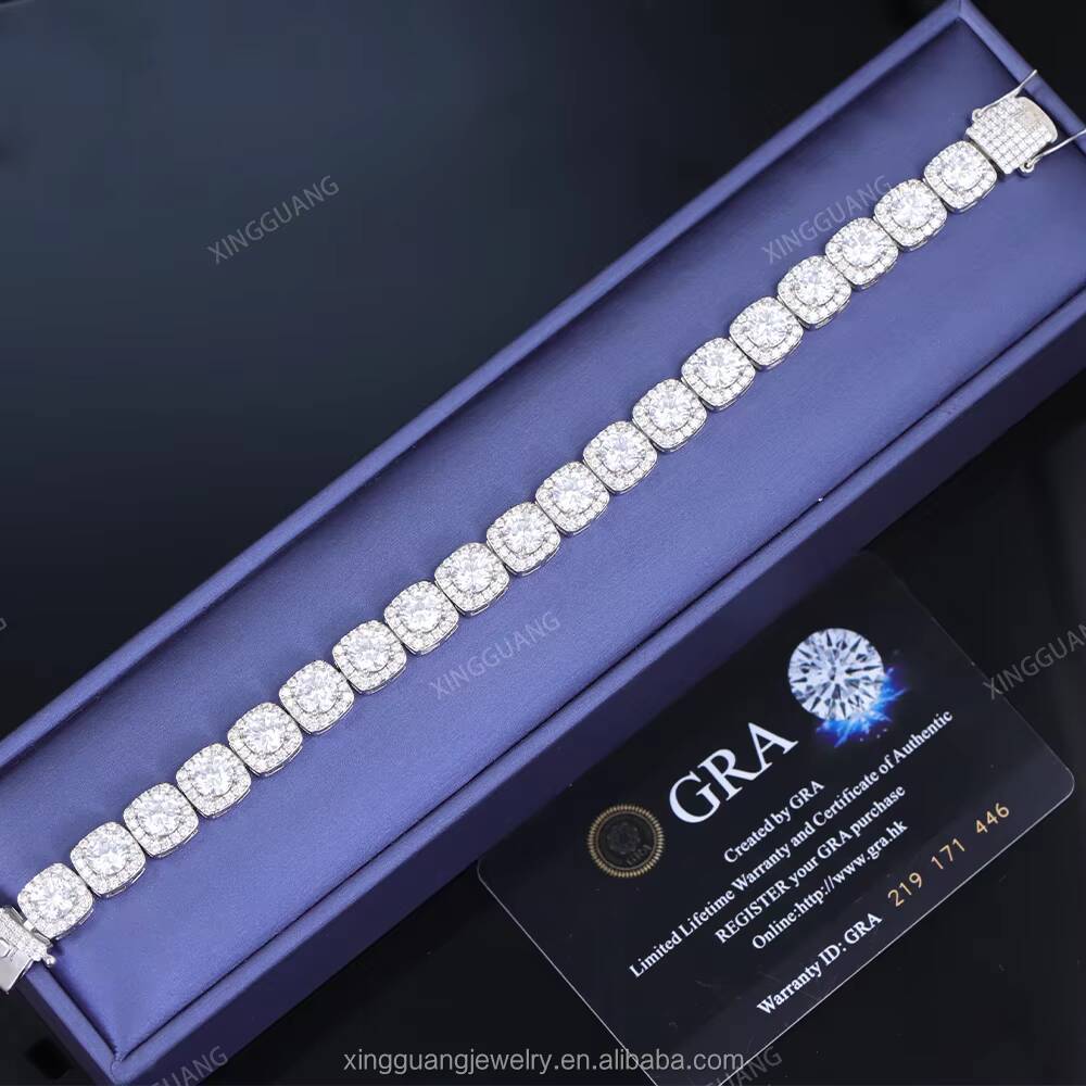 925 Silver Plated Tennis Chain for Hip Hop Men Women VVS Moissanite Diamond Necklace Bracelet Silver Fine Jewelry