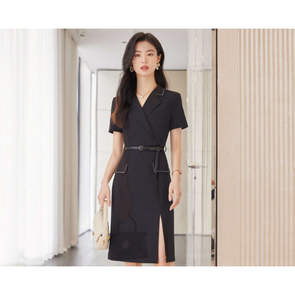 Light Blue for Women, Summer Thin Style, Petite Elegant Commuter Slim Fit Formal Work Suit Dress