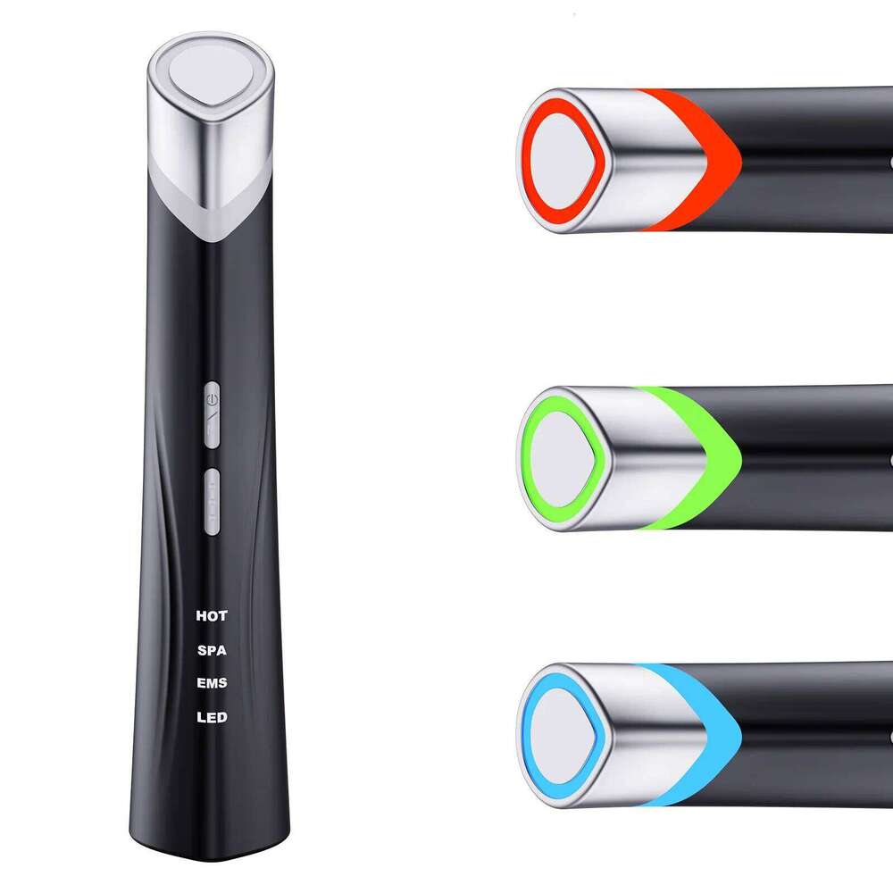 Home Use Beauty Equipment Anti-aging Skincare Wand Red Blue Light Therapy Vibrating EMS Eye Facial Lifting Device Face Massager