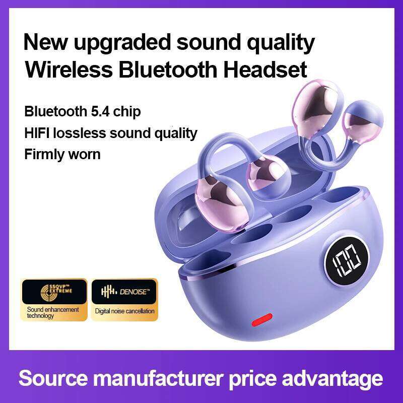 Customizable Zircon Flash Dia Ear-Clip Accessories Earphones Suit Hi-Fi Stereo Sport Wireless Earbuds Jewelry Clip Girl Gifts