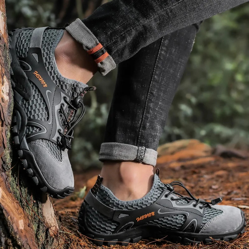 Mens Solid Color Creek Tracing Water Shoes Outdoor Beach Swimming Mountaineering Shoes Breathable Quick-Dry Aqua Shoes 250725