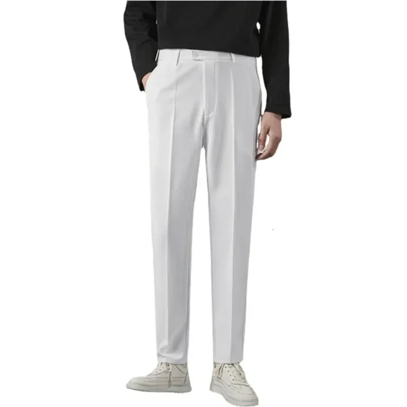 5 Colors Spring Summer Mens Suit Pants Draped Slim Fashion Classic Business Formal Trousers High Quality Soft Male Clothes 250731