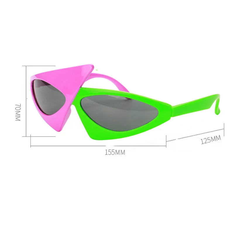 Vintage Green Red Glasses Fashion Women Men Fancy Party Festival Sunglasses Hip Hop Unique Y2K Roy Purdy Funny Shades UV400 250729