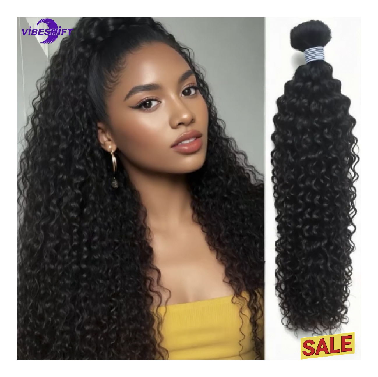 ViBESHiFT 10-26 Inch Straight Hair Body Wave Deep Wave Water Curly Virgin Human Hair Extensions Unprocessed 100% Human Hair Weave Bundles Hair piece for women