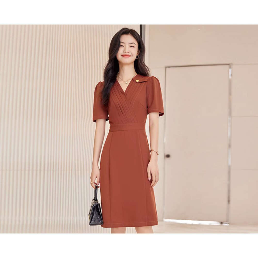 Light Blue for Women, Summer Thin Style, Petite Elegant Commuter Slim Fit Formal Work Suit Dress