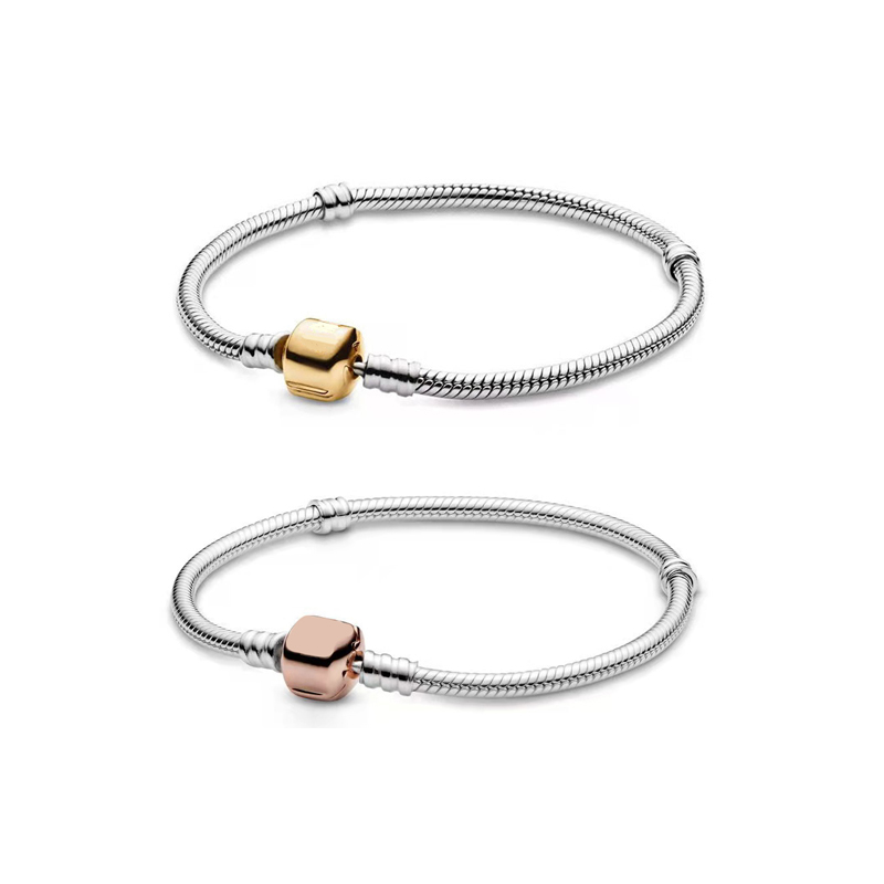 Authentic Bracelets Snake Chain Women S925 Sterling Silver with BOX Charms Bracelet Birthday Gifts Christmas Jewelry BR042