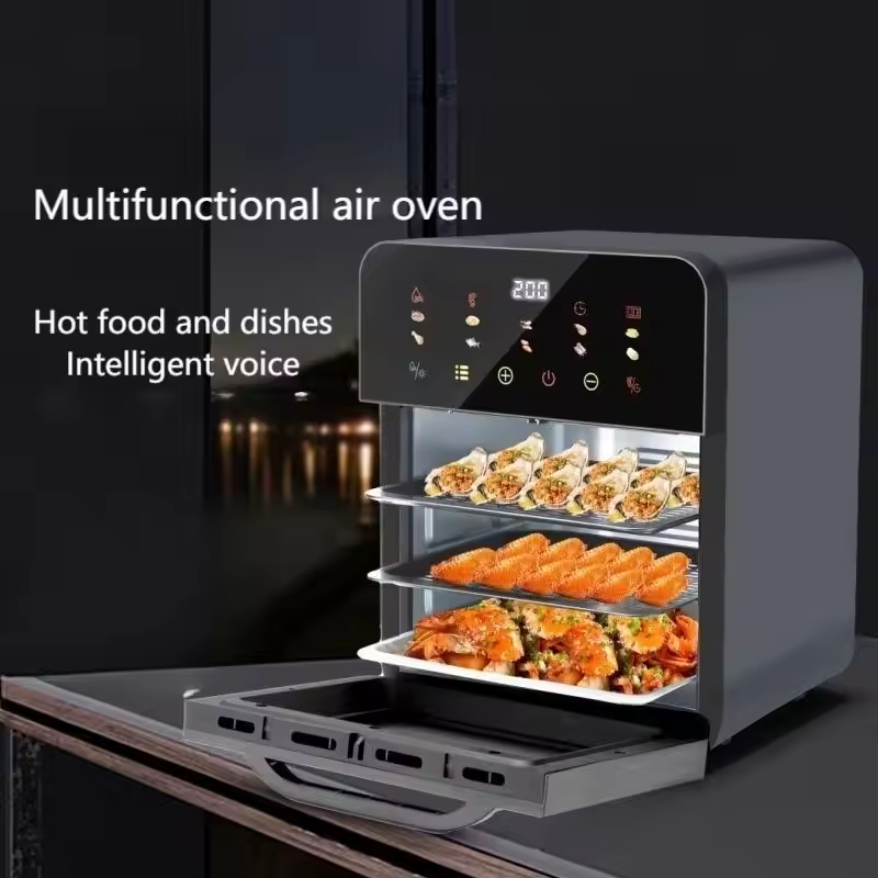 intelligent visual air fryer 15L 1350W cooking robot digital touch control oil free for dorm and house stainless steel new design electric fryer stove